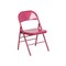 Flash Furniture Set of 2 Fuchsia Pink Hercules Color Burst Triple Braced and Double Hinged Metal Folding Chair